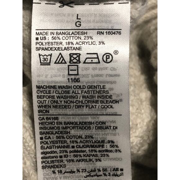 Old Navy Men’s Mock Neck Military Henley Waffle Sweater Pullover Beige Large New - Picture 7 of 9